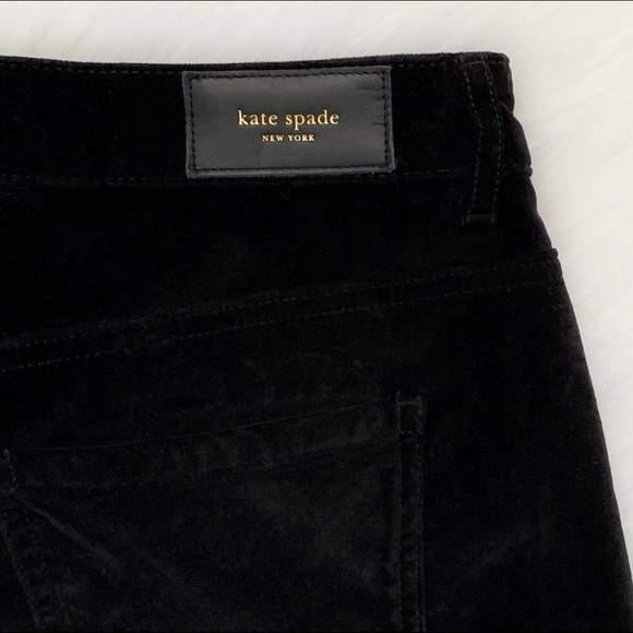 Kate Spade Black Velveteen Cigarette Pants size 27 - Picture 2 of 5